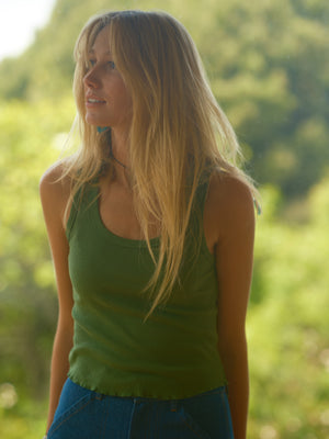 Image of Hemp Rib Tank in True Green