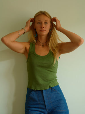 Image of Hemp Rib Tank in True Green