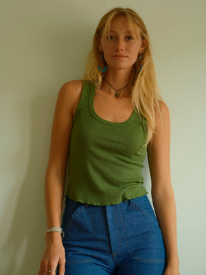 Image of Hemp Rib Tank in True Green