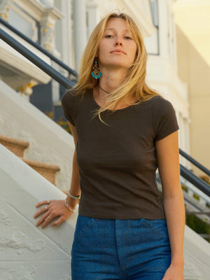 Image of Hemp Ribsy Tee in Faded Black