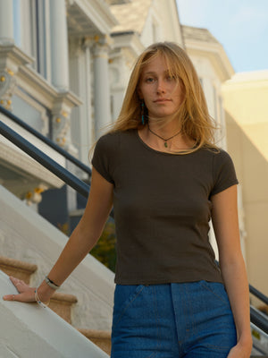 Image of Hemp Ribsy Tee in Faded Black