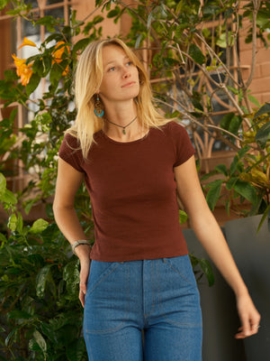 Image of Hemp Ribsy Tee in Malbec