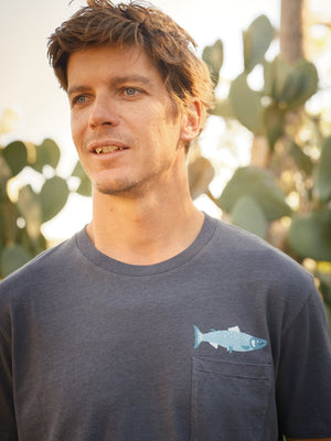 Hemp Salmon Tee - S - Mollusk Surf Shop - description