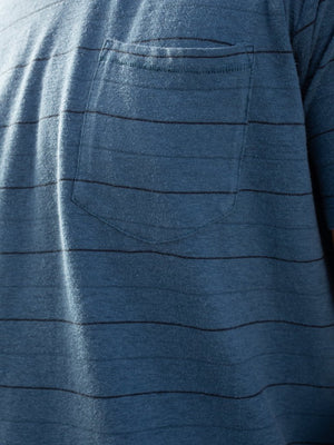 Image of Hemp Stripe Tee in Nippon Blue