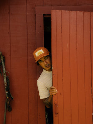 Image of Hemp Stripe Tee in Pale Sand