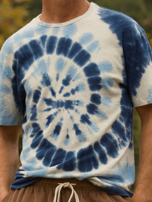 Image of Hemp Tee in Indigo Tie-Dye