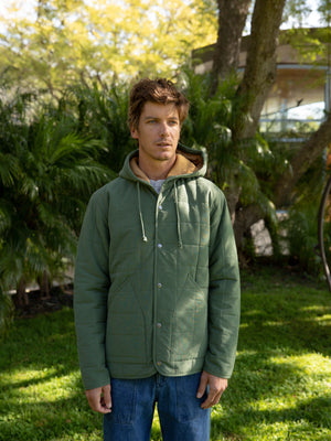 Image of Hooded Barn Jacket in Deep Forest