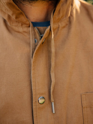 Image of Hooded Deck Jacket in Deep Tan