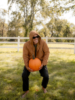 Image of Hooded Deck Jacket in Deep Tan