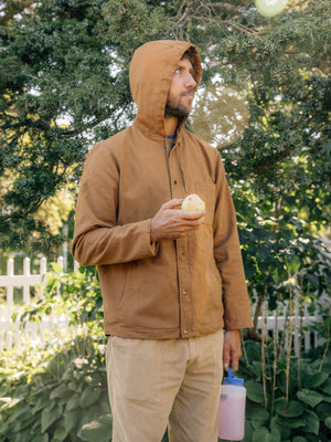 Image of Hooded Deck Jacket in Deep Tan