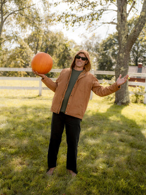 Image of Hooded Deck Jacket in Deep Tan