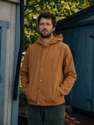 Image of Hooded Deck Jacket in Deep Tan