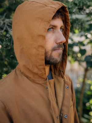 Image of Hooded Deck Jacket in Deep Tan