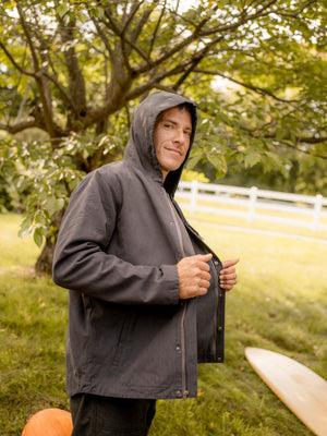 Image of Hooded Deck Jacket in Navy