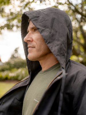 Image of Hooded Deck Jacket in Navy