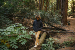 Image of Hooded Deck Jacket in Navy