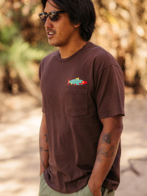 Image of Hot Salmon Tee in Brown