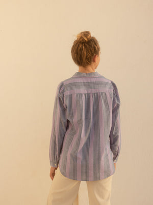 Image of Jane Shirt in Graype Stripe