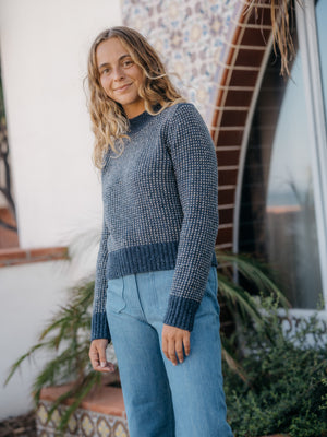 Image of Jessie Sweater in Navy Birds Eye