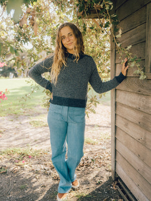 Image of Jessie Sweater in Navy Birds Eye