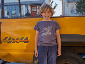 Image of Kids Angler Tee in Faded Navy