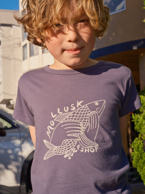 Image of Kids Angler Tee in Faded Navy