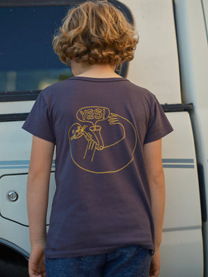 Image of Kids Dude Yes Tee in Black Indigo