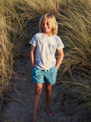 Image of Kids Hemp Pocket Tee in Indigo Tie Dye