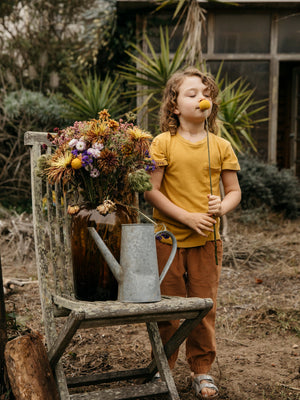 Image of Kids Hemp Pocket Tee in Mustard