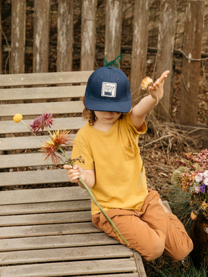 Image of Kids Hemp Pocket Tee in Mustard