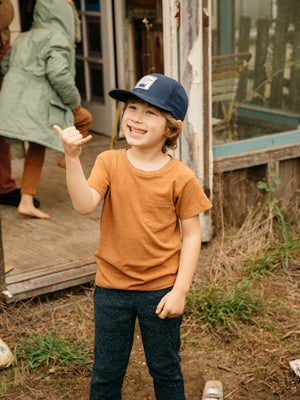 Image of Kids Hemp Pocket Tee in Orange Earth