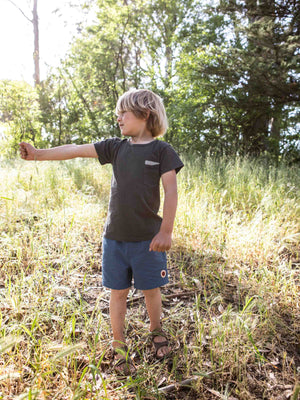 Image of Kids Olde Whale Tee in Faded Black