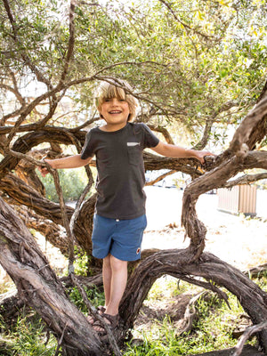 Image of Kids Olde Whale Tee in Faded Black