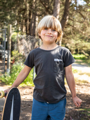 Image of Kids Olde Whale Tee in Faded Black