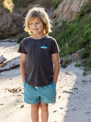 Image of Kids Shark Tee in Faded Black