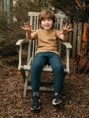 Image of Kids Stripe Pocket Tee in Tan Earth