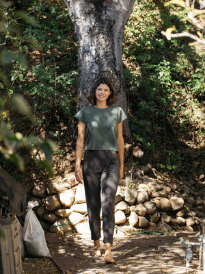 Image of Knit Laleh Pant in Faded Black