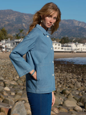 Image of Kraft Jacket in Denim Chambray