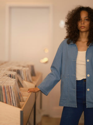 Image of Kraft Jacket in Denim Chambray