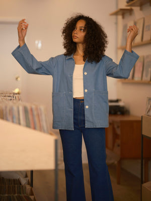 Image of Kraft Jacket in Denim Chambray