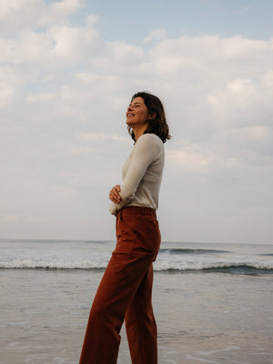 Image of Long Sleeve Rib Tee in Natural