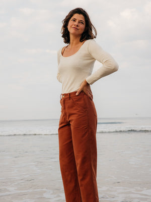 Image of Long Sleeve Rib Tee in Natural