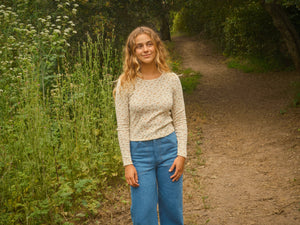 Image of Long Sleeve Ribsy Tee in Harvest Gold Floral