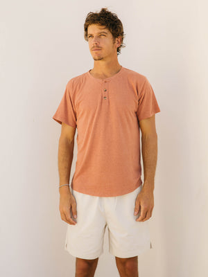 Image of Short Sleeve Henley in Mars Dust