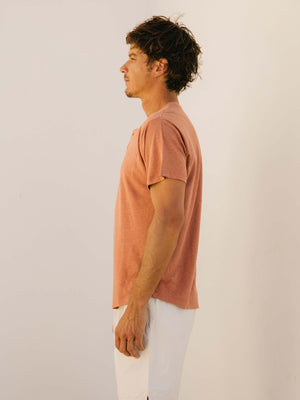 Image of Short Sleeve Henley in Mars Dust