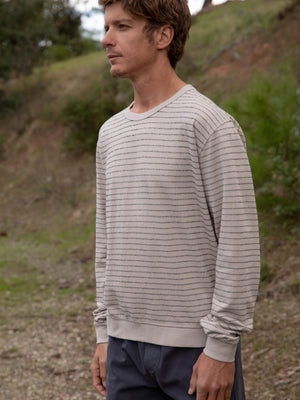 Image of Yarn Stripe Crew in Flax