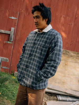 Image of Mack Jacket in Navy Plaid