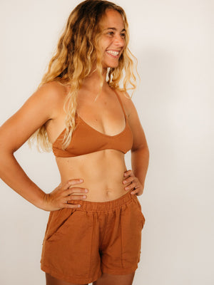 Image of Margo Bikini Top in Orange Earth