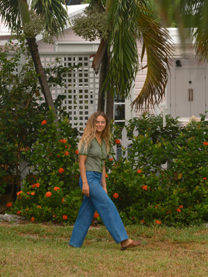 Image of Margot Tee in Green Stripe