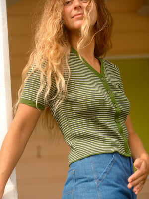 Image of Margot Tee in Green Stripe